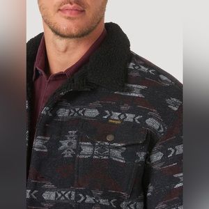 Wrangler Men's Black Jacquard Sherpa Jacket Sweetbriar 74250SB